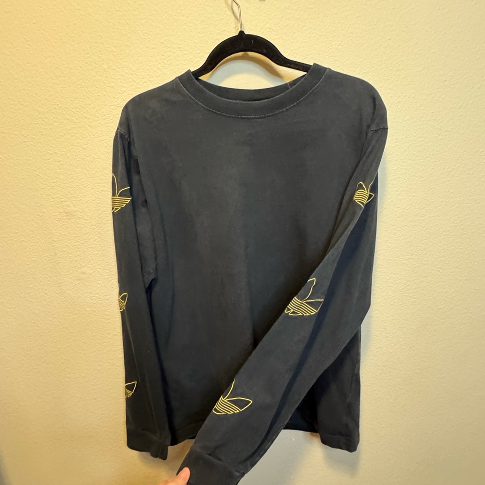 Adidas Originals Trefoil Sleeve Long Sleeve Shirt Black Large